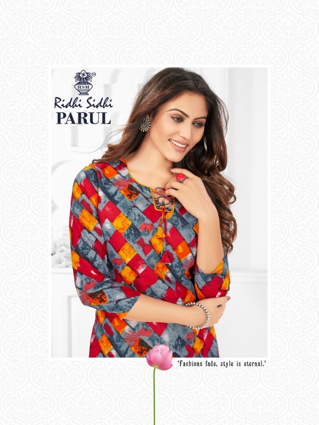 Ridhi Sidhi Parul 1 fancy Regular Wear Cotton Printed Long Kurti Collection
